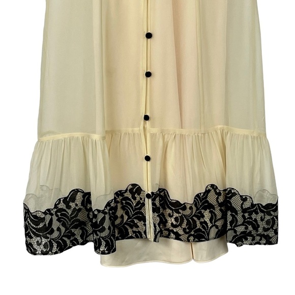 ALICE BY TEMPERLEY FLORAL LACE COQUETTE CABARET BUTTON DOWN SLIP DRESS - Picture 5 of 15